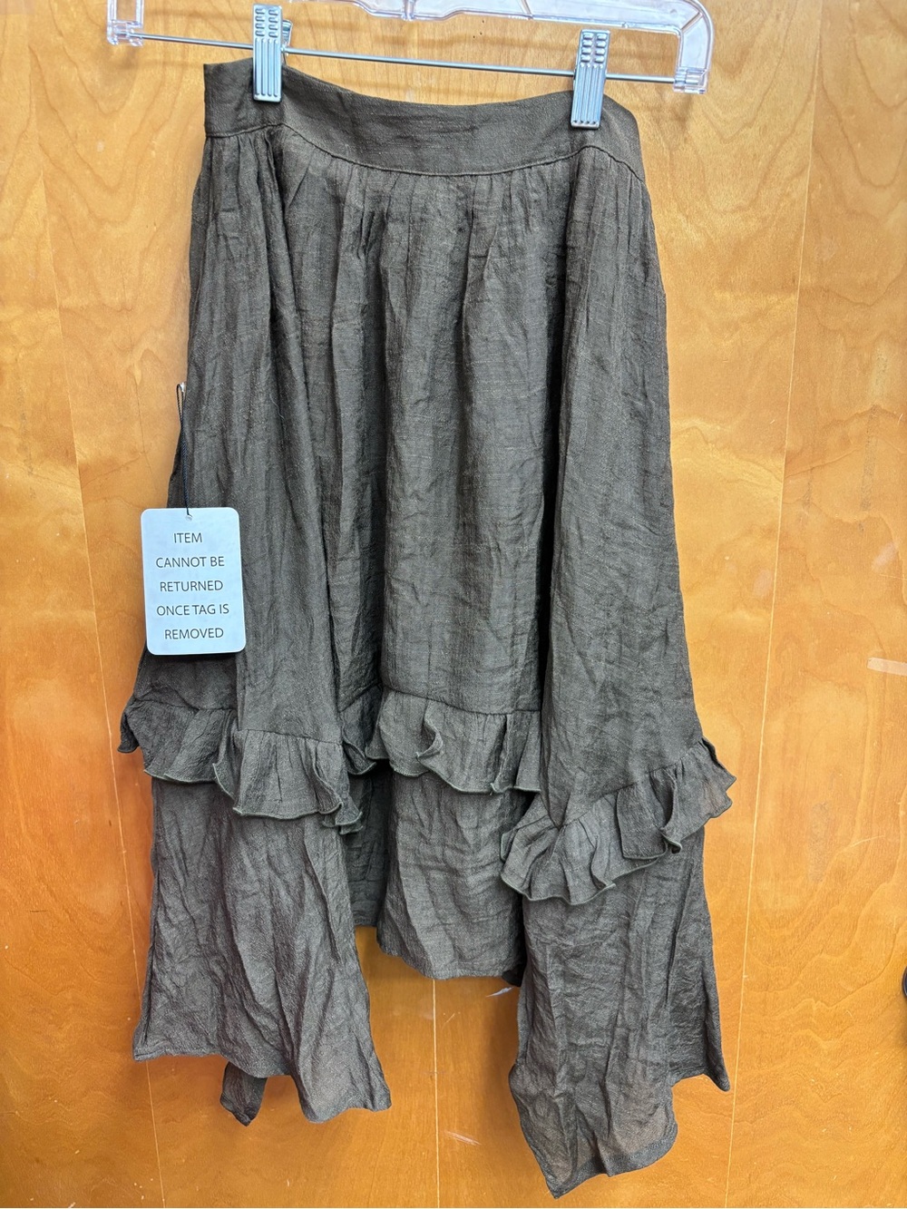 Girls Joyfolie brown Ruffled High-Low Skirt (see pictures)